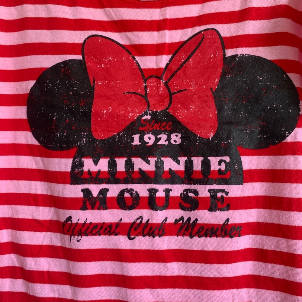 The Disney Store Pink/Red Striped Minnie Mouse Tank Top size XS EUC - Picture 2 of 5